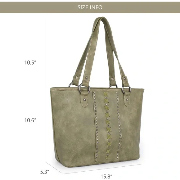 Tote Bag with Wallet Western Shoulder Bags Top-Handle and Handbag 2 PCS Set - Picture 4 of 7